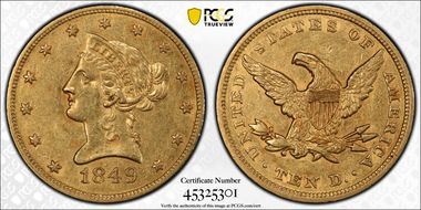 1849 $10 AU53