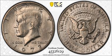 1972-D 50C No "FG" AU58