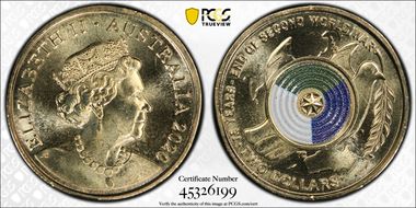 2020 $2 75th Ann End of WWII Colorized MS65