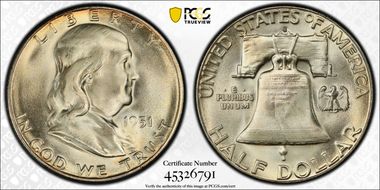 1951-S 50C MS66+ FBL