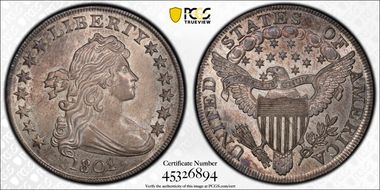 1802/1 $1 BB-232, NarrowDate MS62