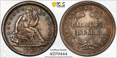 1838 H10C Small Stars MS64