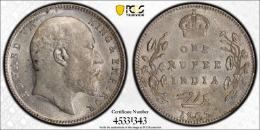 1907-B Rupee SW-7.37 Prid-203 MS61