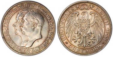 1911-A 3 Mk Breslau Univ J-108 MS65