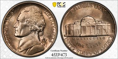 1938-D 5C Jefferson MS64