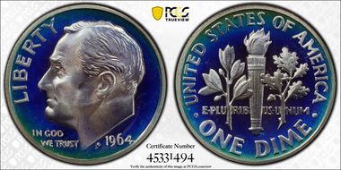 1964 10C PR68CAM