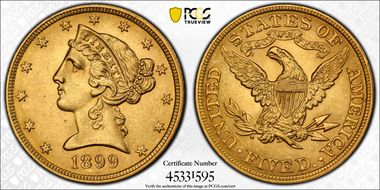1899 $5 MS61