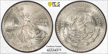 1983-Mo Onza Libertad Ag MS68