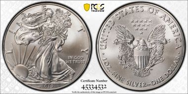 2019 $1 Silver Eagle MS69