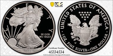 2008-W $1 Silver Eagle PR70DCAM