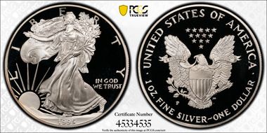 1995-P $1 Silver Eagle PR69DCAM