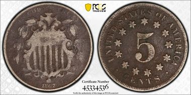 1867 5C No Rays N1
