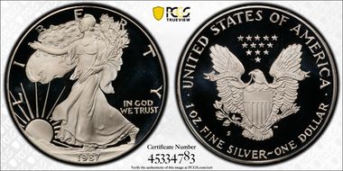 1987-S $1 Silver Eagle PR69DCAM