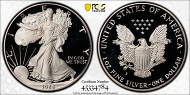 1986-S $1 Silver Eagle PR69DCAM