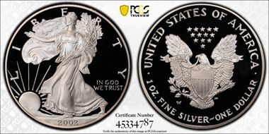 2002-W $1 Silver Eagle PR69DCAM