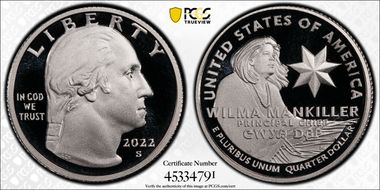 2022-S 25C Wilma Mankiller-Silver First Strike PR69DCAM
