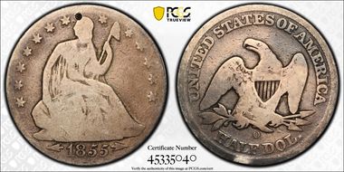 1855-O 50C Arrows N1