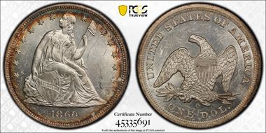 1860-O $1 MS62+