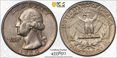 1964-D 25C AU50