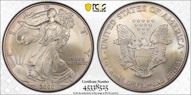2000 $1 Silver Eagle MS67