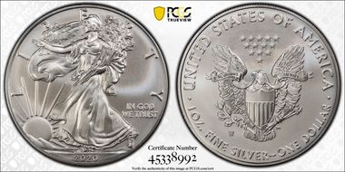 2020-W $1 Burnished Silver Eagle First Strike SP69