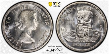 1958 S$1 British Columbia MS63
