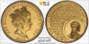 2016 Crown King Edward III Gilt Cu PR69DCAM