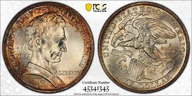 1918 50C Lincoln-Illinois MS67+