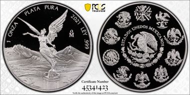 2021-Mo Onza Libertad  Ag PR70DCAM