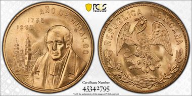 1953 (20 P) Hidalgo 200th Anniv. Grove-P-221a  Au MS67