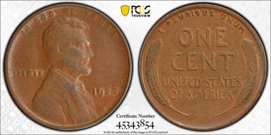 1922 No D 1C Strong Reverse VF35BN