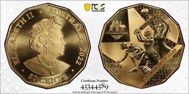 2022 50C Commonwealth Games Birmingham Gilt-CuNi MS69