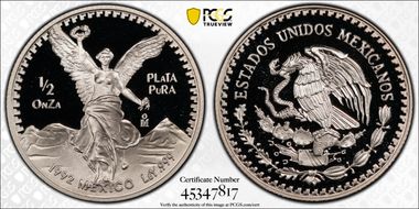 1992-Mo 1/2 oz Libertad Ag PR69DCAM