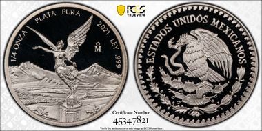 2021-Mo 1/4 oz Libertad Ag PR68DCAM