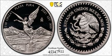 2021-Mo 1/10 oz Libertad Silver PR69DCAM