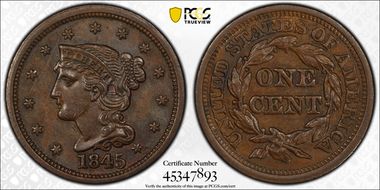 1845 1C Newcomb 1 AU58BN