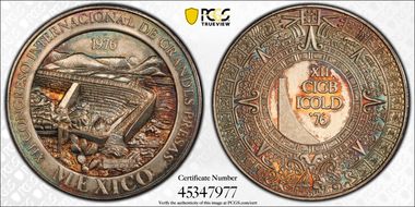 1976 Medal 12th Intn'l Congress of Large Dams Ag MS66