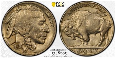 1936-D 5C MS64