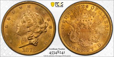 1873 $20 Open 3 MS62