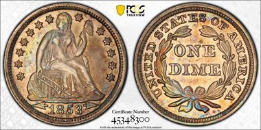 1853 10C Arrows AU53