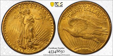 1909/8 $20 MS63