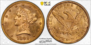 1892 $10 MS62
