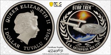 2015-P $1 Star Trek  U.S.S. Enterprise NCC-1701 PR70DCAM