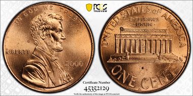 2000 1C "Cheerios" Cent MS66RD