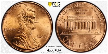 2000 1C "Cheerios" Cent MS66RD