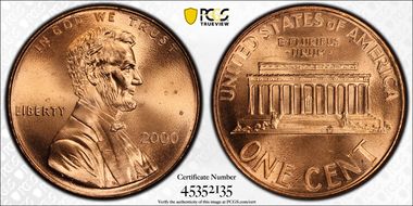 2000 1C "Cheerios" Cent MS66RD