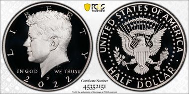 2022-S 50C Silver First Strike PR70DCAM