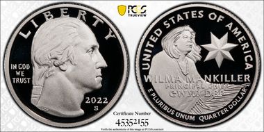 2022-S 25C Wilma Mankiller-Silver First Strike PR69DCAM