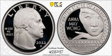 2022-S 25C Anna May Wong-Silver First Strike PR70DCAM