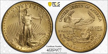 2004 $5 Gold Eagle MS70